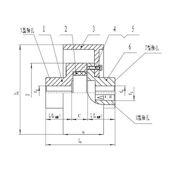 LMZ-I型带制动轮梅花形联轴器